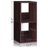 Eco-friendly 2-Shelf Duo Narrow Bookcase in Espresso
