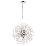 Elegant - Elegant Solace 9-LT Pendant 3507D18C Chrome - Solace collection features clear crystal beads strung on thin chome wires bursting from the center. The modern pendant is an eye-catching design that embellished with several clear crystals transforming the luminous globe to a work of art. Make a statement or set the mood in your living room, dining room, or foyer with this gorgeous style.