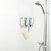 Aviva 3-Chamber Shower Dispenser, Satin Silver