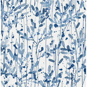 Leandra Indigo Floral Trail Wallpaper, Blue, Bolt