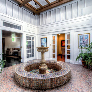 75 Beautiful Brick Floor Sunroom With A Skylight Pictures ...