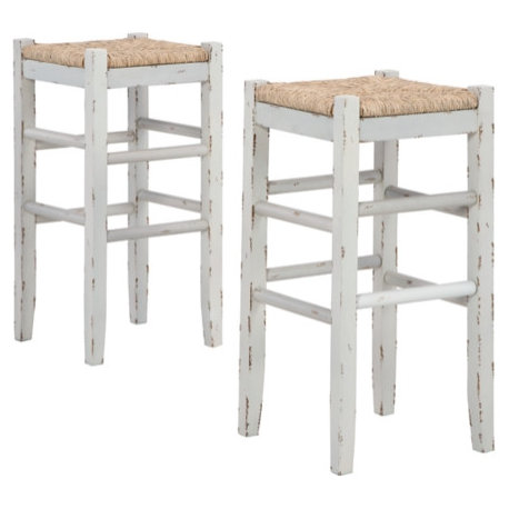 Mirimyn White Tall Stool, 2 Set