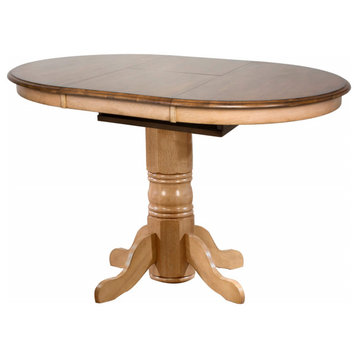 42" Round Or 60" Oval Extendable Butterfly Pub Table, Counter Height Dining