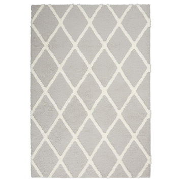Nourison Feather Soft Casual Trellis Gray Ivory 8'x10' Area Rug