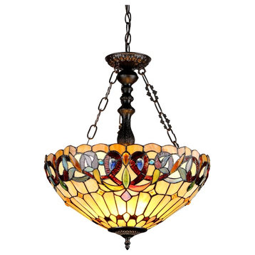 Serenity 3-Light Victorian Inverted Ceiling Pendant