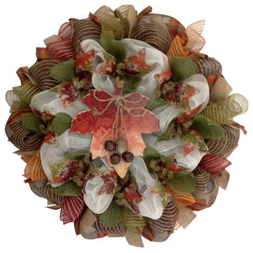 Maple Leaf Autumn Wreath Handmade Deco Msh