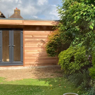 Mrs W – Southbourne, Chichester – 3.8m x 2.4m Cedar Clad Garden Consulting Room
