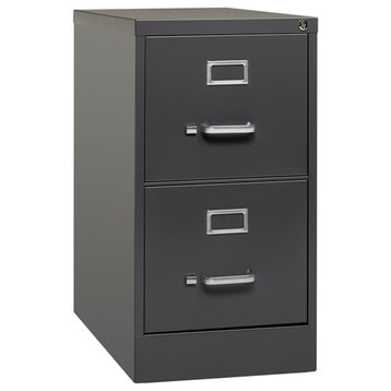 UrbanPro 26.5" Metal Vertical File Cabinet with 2 Drawers in Charcoal