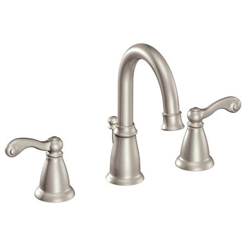 Moen Traditional Spot Resist Brushed Nickel 2H Bathroom Faucet WS84004SRN