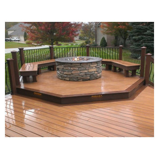 Trex Deck with Fire Pit - Transitional - Deck - Detroit - by Ann Arbor ...