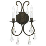 Crystorama - Crystorama 5012-EB-CL-S Ashton EX - Two Light Wall Sconce - Curvaceous clean lines compose a base showcasing sAshton EX Two Light  English Bronze Clear *UL Approved: YES Energy Star Qualified: n/a ADA Certified: n/a  *Number of Lights: Lamp: 2-*Wattage:60w E12 Candelabra Base bulb(s) *Bulb Included:No *Bulb Type:E12 Candelabra Base *Finish Type:English Bronze