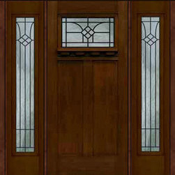 Prehung Side lights Door 80 Fiberglass Cantania Craftsman GBG Glass - Front Doors
