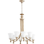 Quorum - Quorum 6122-8-60 Rossington - Eight Light Chandelier - Shade Included: TRUE* Number of Bulbs: 8*Wattage: 60W* BulbType: Medium Base* Bulb Included: No