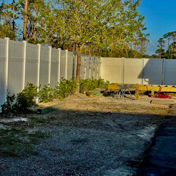White vinyl fence
