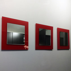 Accent Mirrors. Clear Mirror on Red. - Wall Mirrors