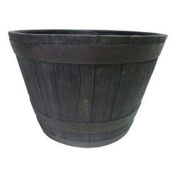 Southern Patio Whiskey Barrel Resin Planter - Outdoor Pots And Planters