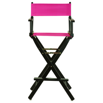 30" Director's Chair Black Frame, Magenta Canvas