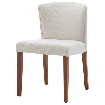 Albie KD Fabric Dining Side Chair, Set of 2, Cream