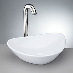 Lyon White Porcelain Bathroom Vessel Sink - Bathroom Sinks