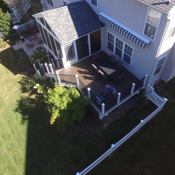 TimberTech Mocha deck and porch with Ashwood border in Germantown MD