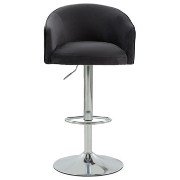 Safavieh Ellsworth Adjustable Barstool Dark Grey/Silver