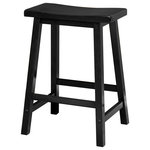 Winsome Trading, Inc - Satori Saddle Seat Counter Stool, Black - Experience the utmost in comfort and style with the Winsome Wood Satori Saddle Seat Counter Stool. This 24" counter stool has a unique saddle-shaped seat, which is extra-long, rectangular in shape, and curved in the middle for true comfort. Featuring a crossbar on all four sides, for stability and comfort making this stool not only attractive but also very functional. Pull up a stool to your kitchen counter or island and create an instant seating area ideal for meals or homework. Crafted from durable beech wood, this stool is finished in black and has a raw style that will blend easily with any most decor. The Winsome Satori collection is available in multiple finishes and like most Winsome stools it is also available in both bar and counter height. This counter stool is packed and shipped, single, in 1 box, that includes the hardware necessary for assembling. Replacement part request can be submitted directly to the manufacturer within 60 days from date of purchase.