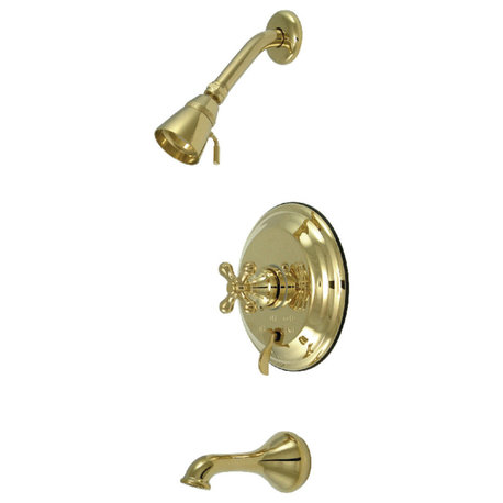 Kingston Brass Tub and Shower Faucet, Polished Brass