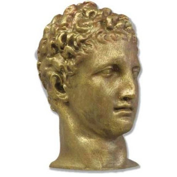Hermes Antiquity Head 9"H, Greek and Roman Busts