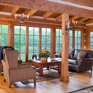 Custom Log Home with Stone