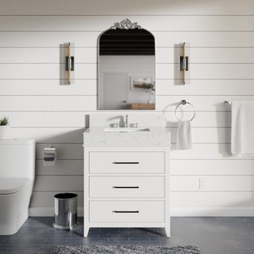 Kensington 30" Bathroom Vanity, White, Top: Engineered Marble