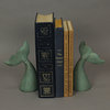 Set of 2 Verdigris Cast Iron Whale Tail Bookends Nautical Home Decor Bookshelf