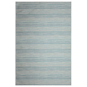 Miranda Tweed Stripe Indoor/Outdoor Rug Aqua 1'11"x7'6"