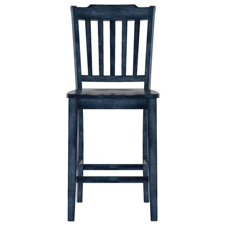 Arbor Hill Slat Back Counter Chair, Set of 2, Denim
