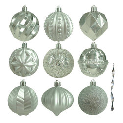 80 mm Assortment Ornament in Silver (75-Count) - Christmas Ornaments