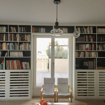 Bibliothèque cache radiateur