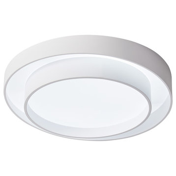 1-light LED Round Flush Mount Light 2 Tier Ceiling Light, 19.68 in