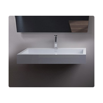 Rectangular Modern Stone Resin Wall Mounted Sink - WT-06-L