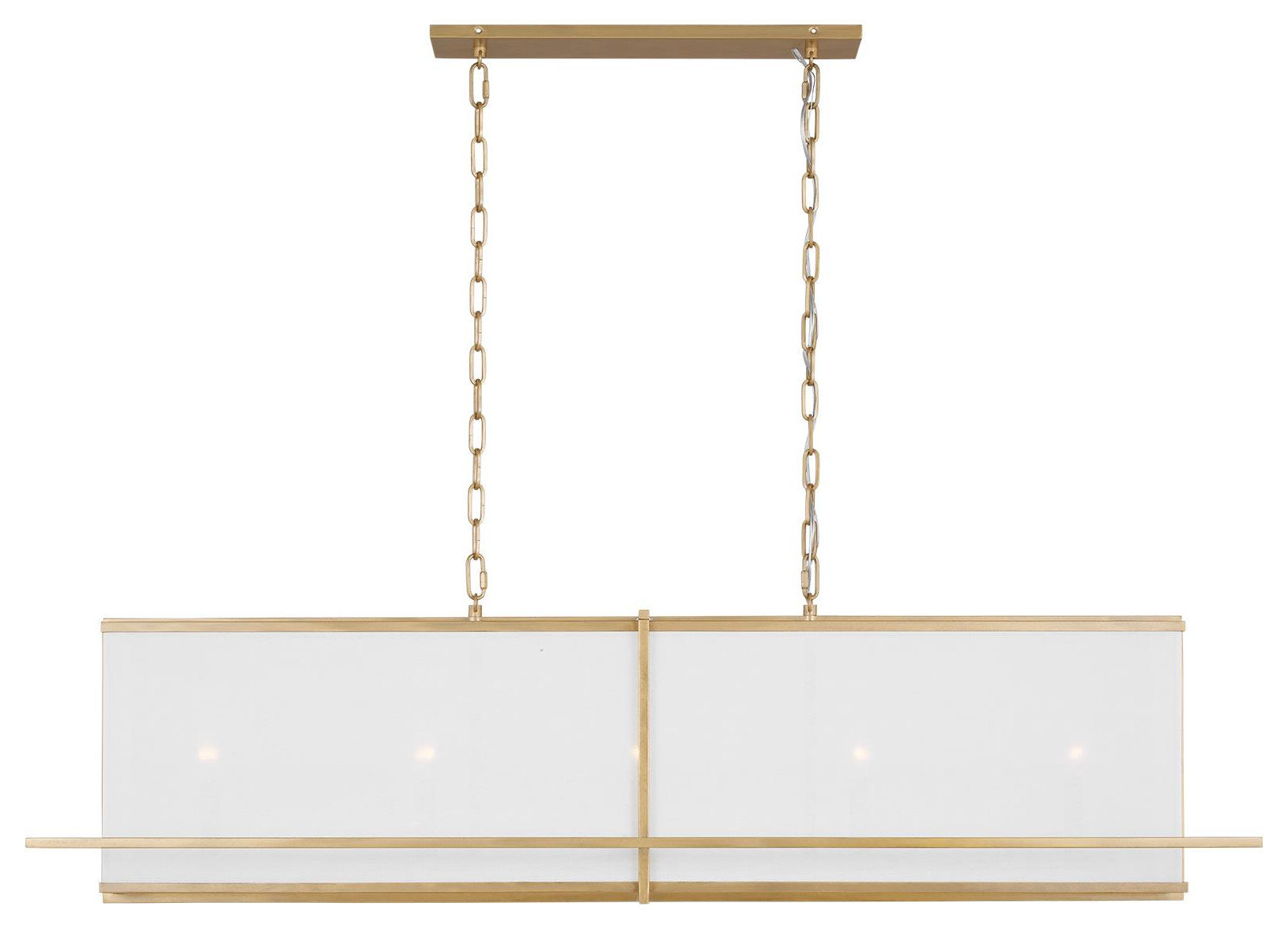 Picture of Dresden Casual 5-Light Indoor Large Linear Chandelier, Coastal Gild ...