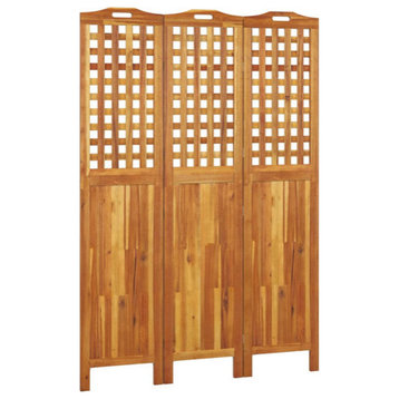 vidaXL 3 Panel Room Divider Privacy Room Divider Screen Solid Wood Acacia
