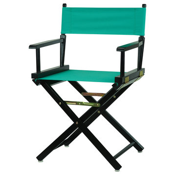 18" Director's Chair With Black Frame, Teal Canvas
