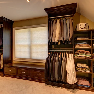 Custom Dark Brown Walk-In Closet