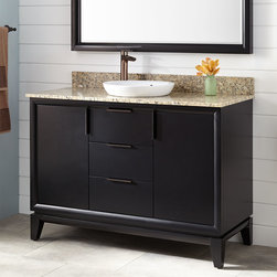 48" TALYN MAHOGANY VANITY FOR SEMI-RECESSED SINK - BLACK - Bathroom Vanities And Sink Consoles