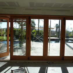 Custom wood Bi-folding units - Screen Doors