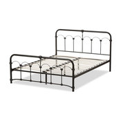 Celeste Vintage Industrial Black Finished Metal Full Size Platform Bed