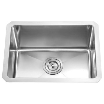 Dowell Undermount Single Bowl Stainless Kitchen Sink - Small Radius, 18w X 13l X