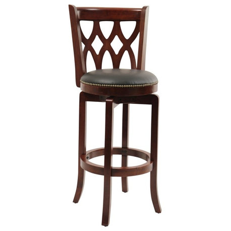 29" Cathedral Swivel Stool, Cherry