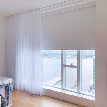 One West End- Motorized Shades and Manual Draperies