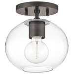 Hudson Valley Lighting - Margot 1-Light Semi Flush, Old Bronze - Though it comes in a variety of forms, one thing stays the same about Margot: Its transparent glass shade is not a perfect circle, and the pretty bulb underneath it is, making for a contrast both elegant and subtle.