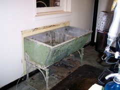Old Double Laundry Sink. Concrete? Stone?