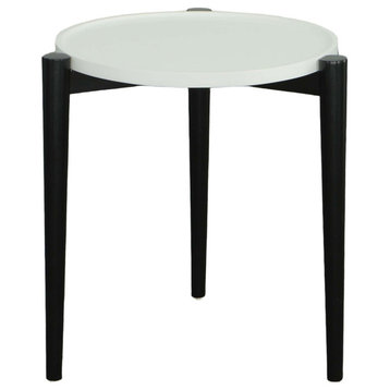 Harlowe End Table, Black/White